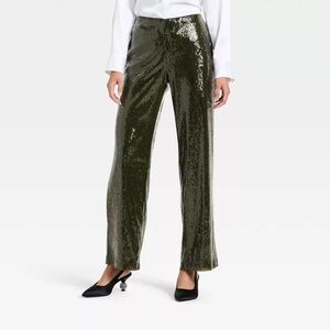 Zara Shimmering black Sequin pants